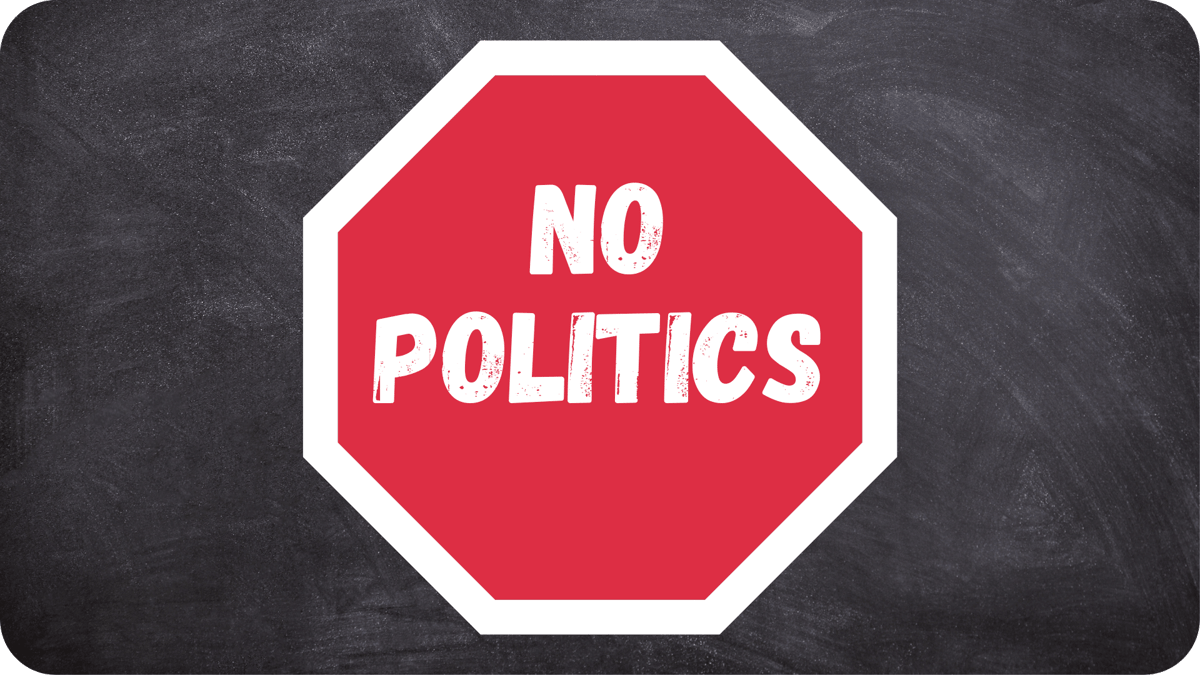 No party politics sign