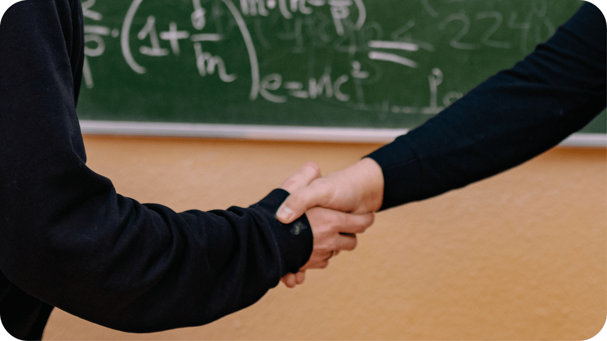 Teachers shaking hands
